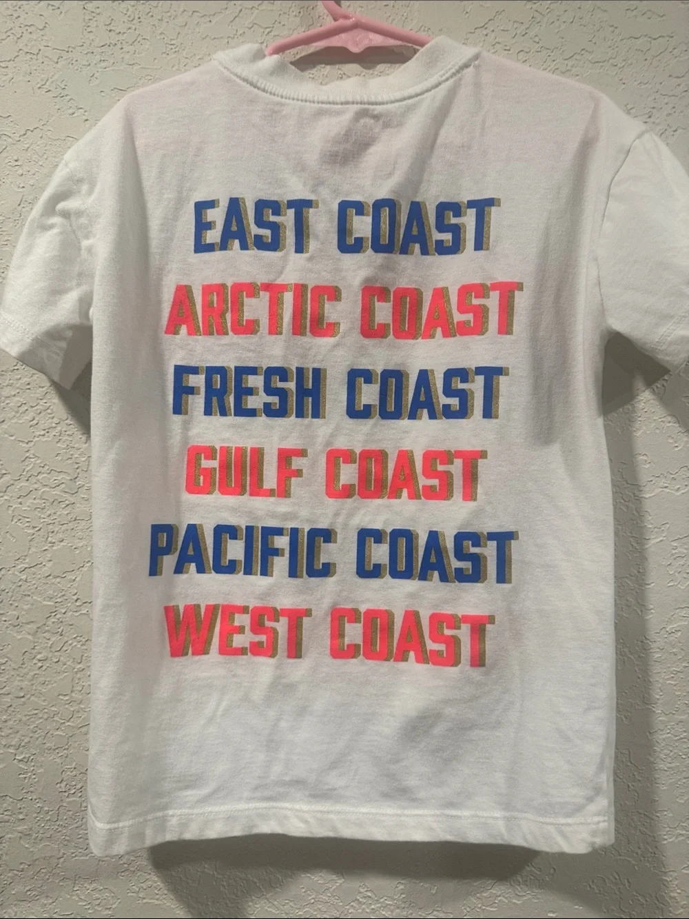 Cat & Jack White Short-Sleeve Tee with Red, Blue & Gold USA Graphic 4/5 size